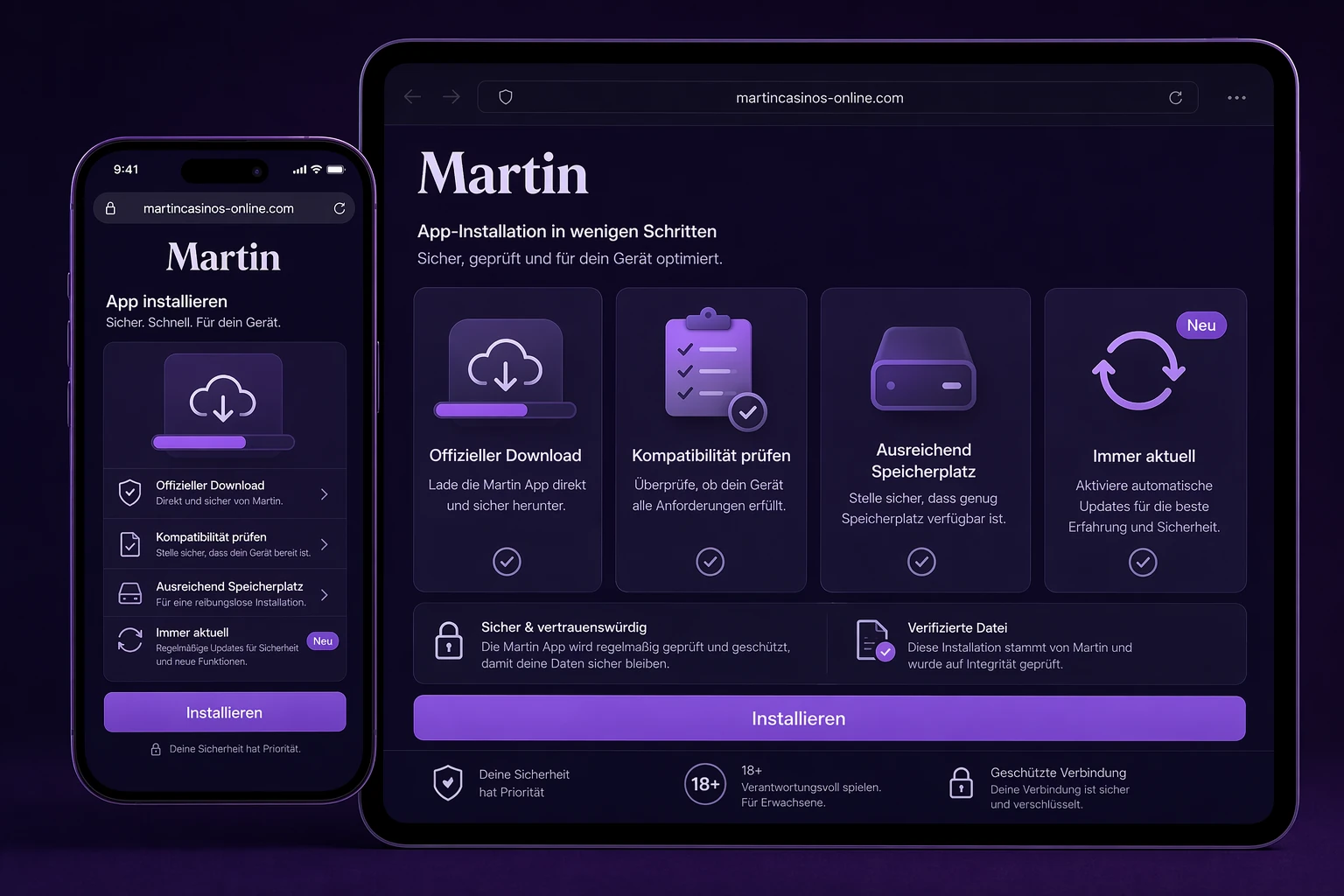 Installation der Martin Casino App